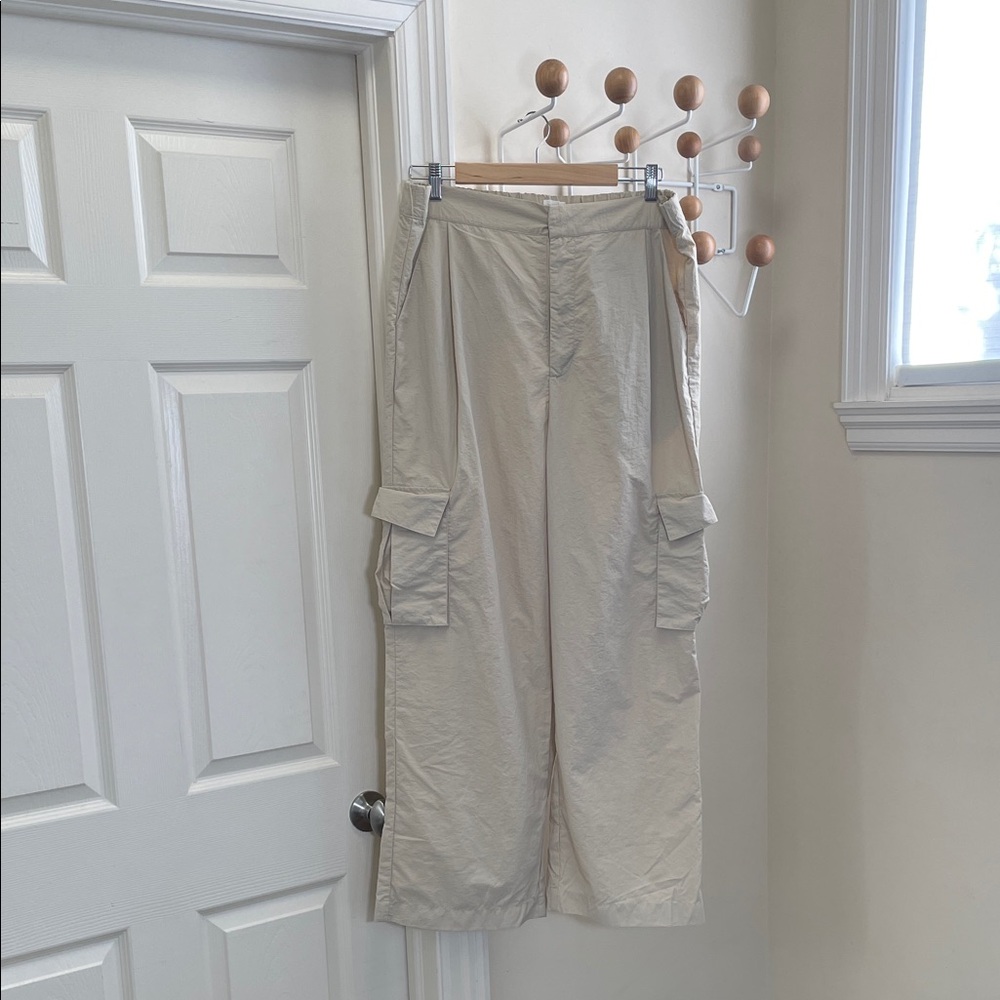 WILO - The Label Wide Legged Cargo Nylon Pants - Cream - L